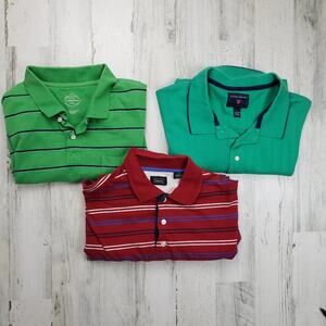 Set of 3 Men’s Polo Shirts Size Large | St. John's Bay | Saddle Bred | Haggar